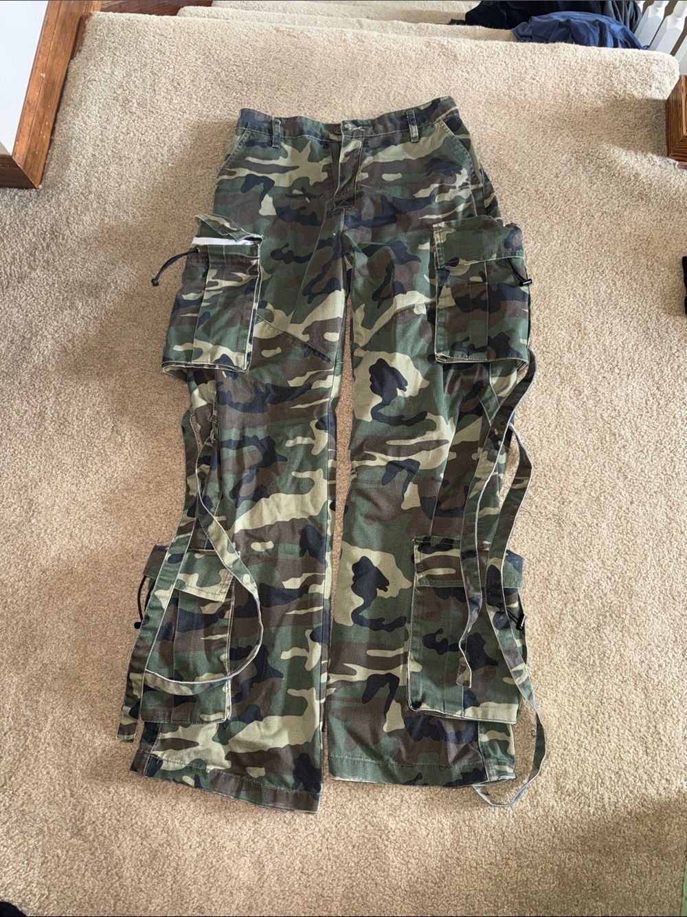 Camo Cargo Utility Pants - Green Woodland Print